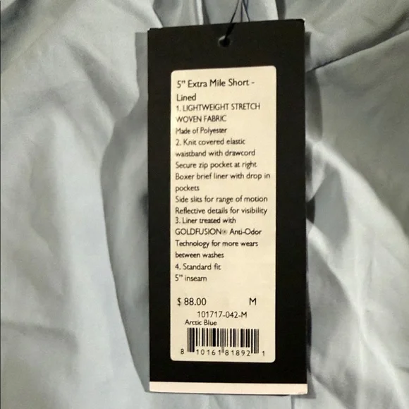 RHONE Men's 5” Extra Mile Lined Athletic Running Shorts in Color Arctic Blue - Picture 8 of 8